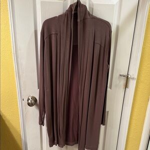 Women's Brown Open Front Sweater